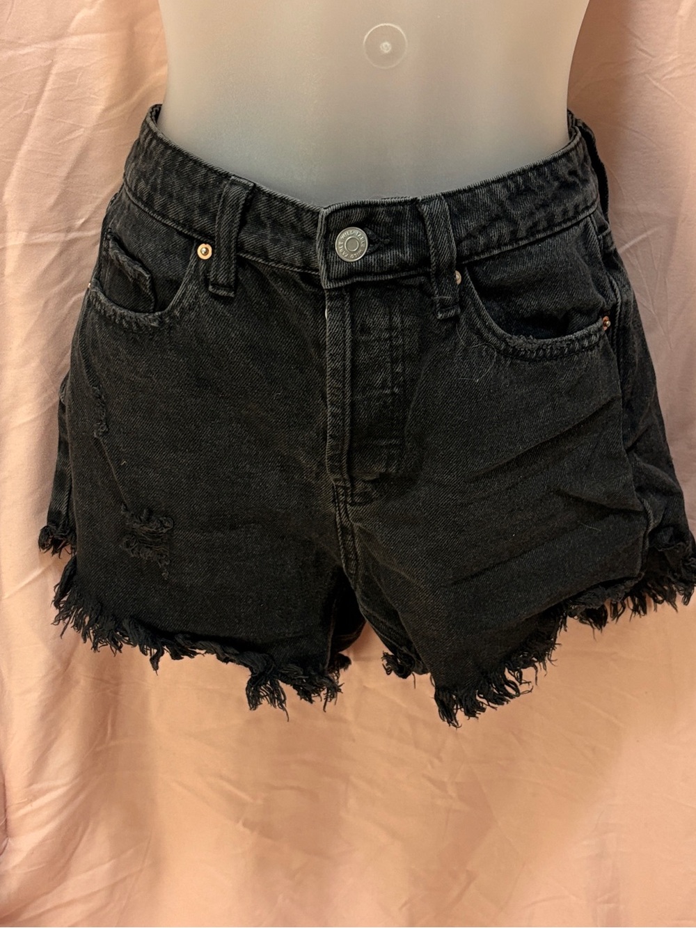 wild fable Black Distressed Frayed Hem Jean Shorts